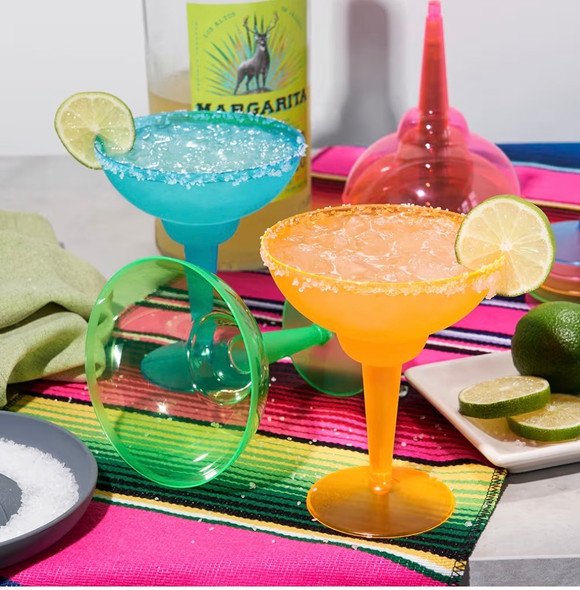 Plastic Margarita Glasses Bulk | Mixed  3836