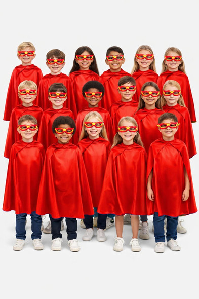 Child Cape Bulk Red w/Mask  27' 4522D
