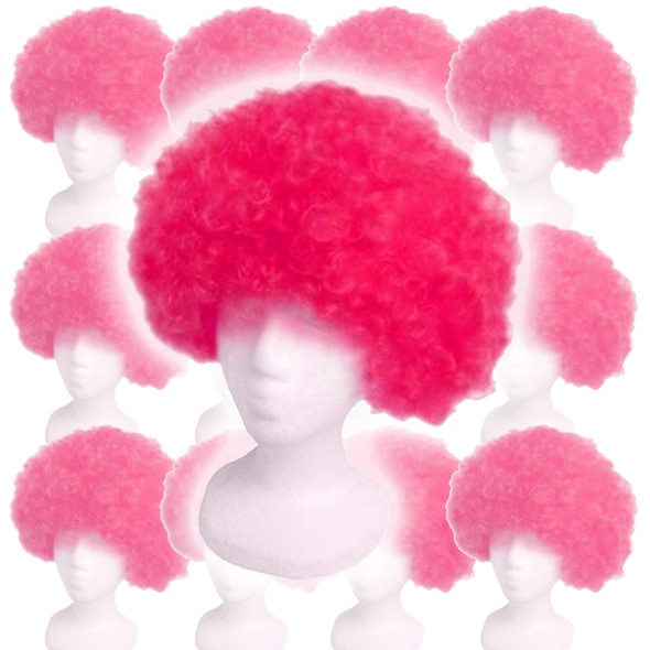 Pink Afro Costume Wig 12 PACK 6015D