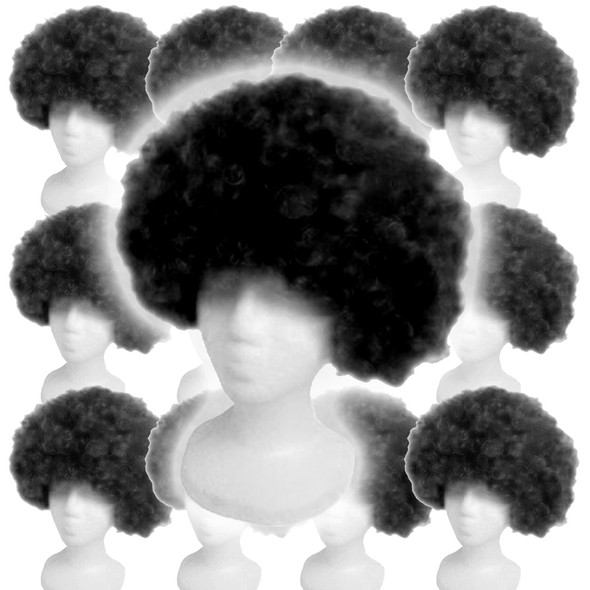 Black Costume Afro Wig 12 PACK 6018D