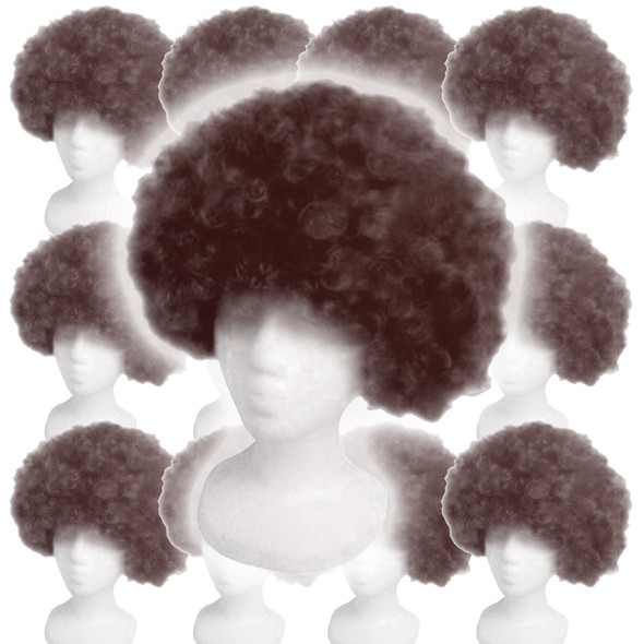Costume Afro Wig Brown 12 PACK 6019D