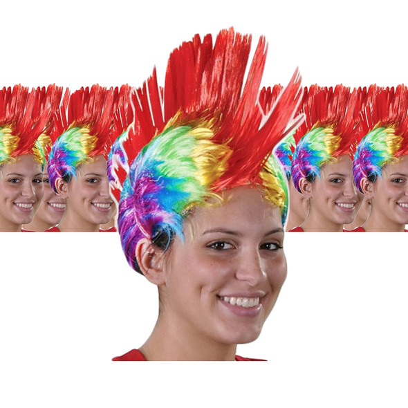Rainbow Mohawk Wig 12PK  6066D