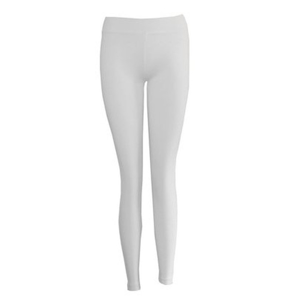 Premium Opaque White Footless Leggings Cotton/Polyester 12 PACK 8092D
