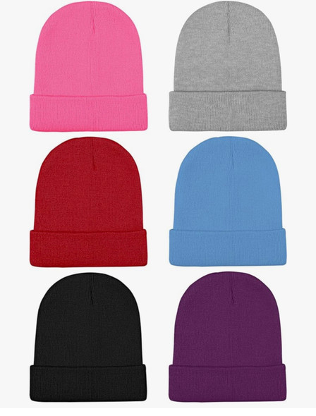 Kids Winter Beanies Acrylic Knit Stretchy Beanies Caps for Boys and Girls 