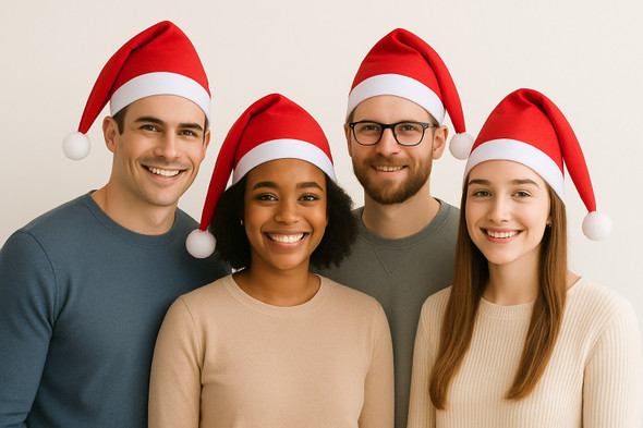 Polyester Felt Santa Hat Child Red 12 PACK 1512