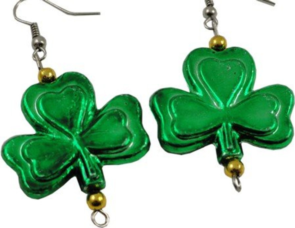 St. Patricks Day Earrings 6 Choices Clovers, Shamrock, Green Beer Seed Bead  & Sequin Post Back Parade Ready 