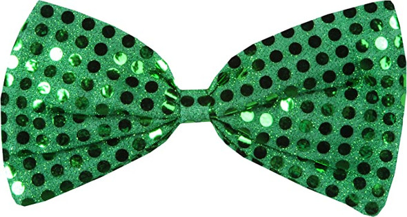 St Patricks Green Sequin Bow Tie 12 PACK 6803