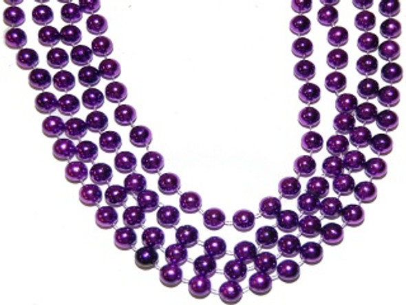 Mardi Gras Beads Purple 12mm Bulk 12 PK 9900