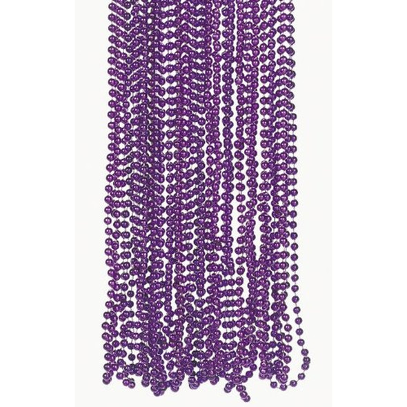 Mardi Gras Beads Purple 12mm Bulk 12 PK 9900
