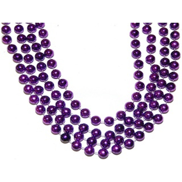 Mardi Gras Beads Purple 12mm Bulk 12 PK 9900