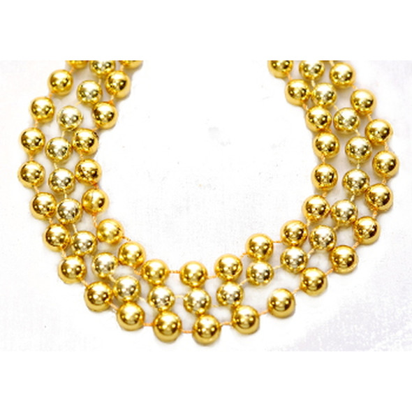 Mardi Gras Beads Gold 8mm Bulk 12 PK 9902