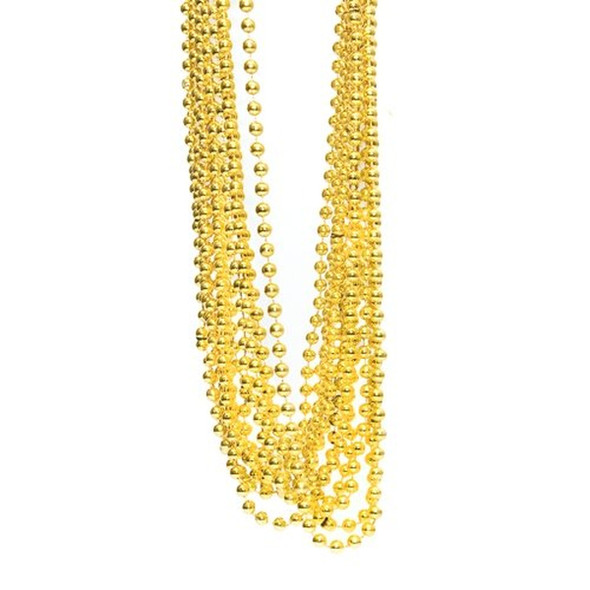 Mardi Gras Beads Gold 8mm Bulk 12 PK 9902