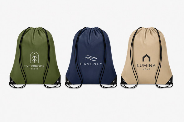 Drawstring Backpack Bags w/ Custom Logo 17" x 14" Standard Size  9270