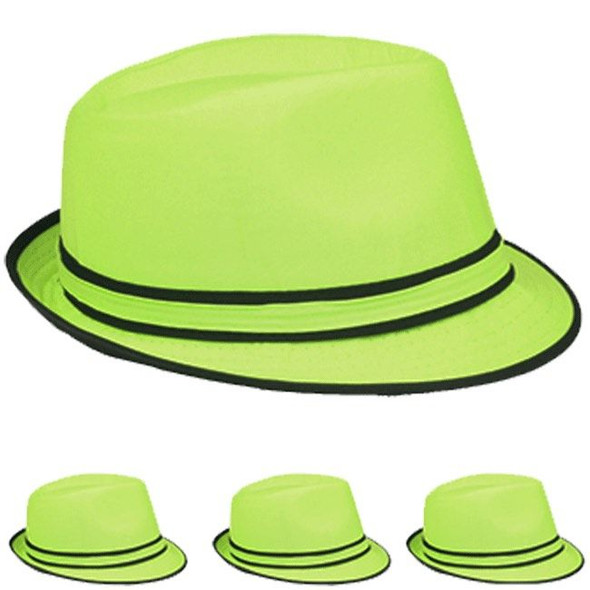 12 PACK  Wholesale Green Fedoras | Bulk Green Fedoras | 5532D Adult Size