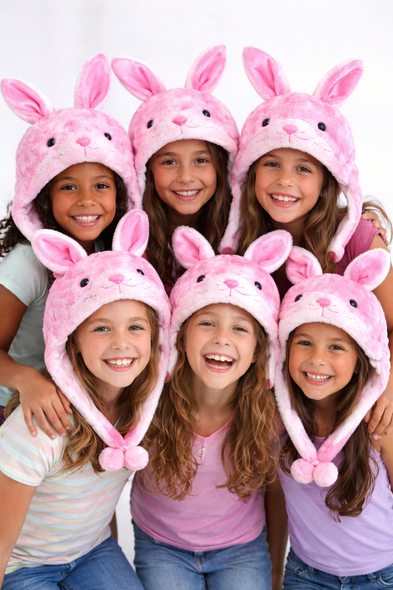 Pink Bunny Hat Bulk Plush Animal Hats 5521