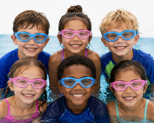 Aquamen Water Goggles Child Mixed Colors 6 PACK 3390A