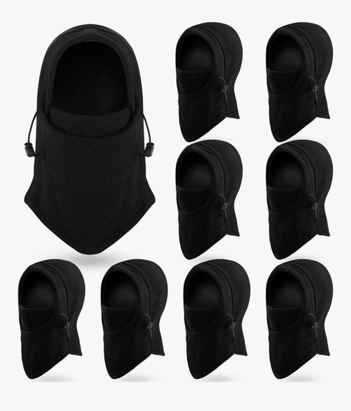 Bulk Black Balaclava 8 PACK Adjustable | Polar Fleece Adult WS3063D