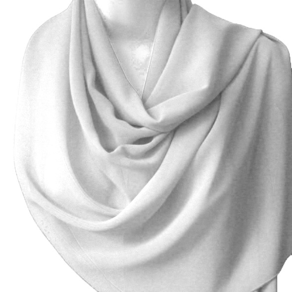 White Long Sheer Elegant Chiffon Scarf  21" x 60" 12 PACK WS2135D