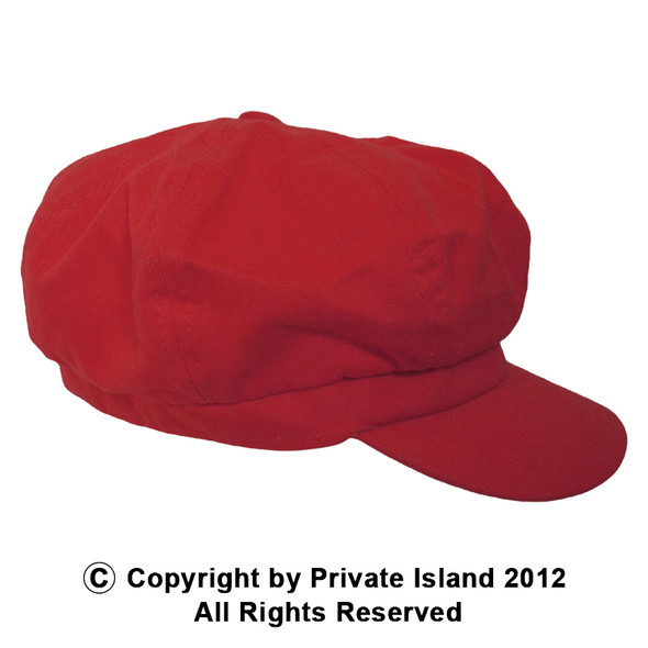 Newsie Hat | Newsboy Cap | Red Adult Rayon 12PK WS1403D