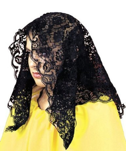 Spanish Mantilla Black  12 PACK WS1497D