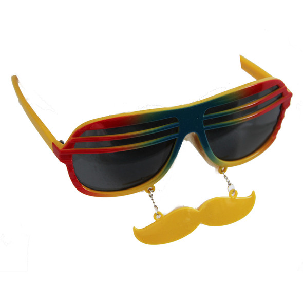 Rainbow Shutter Shades Mustache Adult Sunglasses 7119