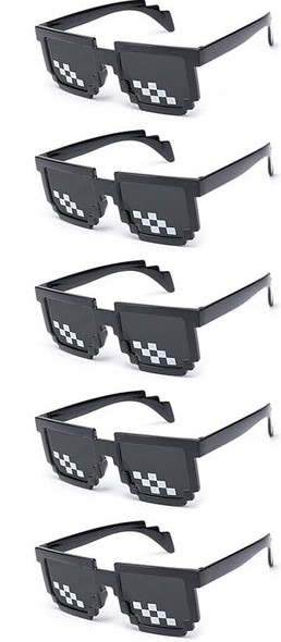 Pixel Sunglasses Black Frame Black Lens 10 PACK 7315