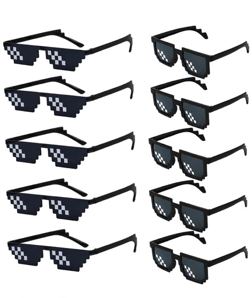 Pixel Sunglasses Black Frame Black Lens 10 PACK 7315