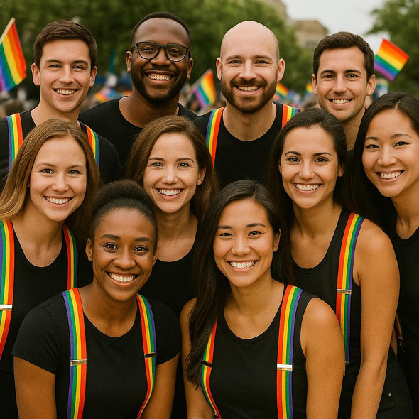 Rainbow Suspenders Bulk Wholesale Gay Pride 12 PACK 1290D