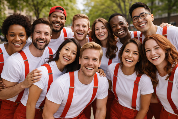 Red Suspenders Bulk Wholesale Clip On Elastic 1294D