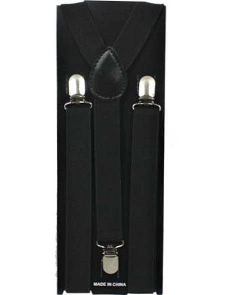 Black Suspenders Bulk Wholesale Clip On Elastic 12 PACK 1200D