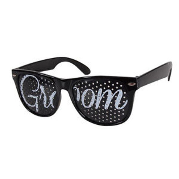 Black Groom Pinhole Glasses With Black Groom Text GB1000