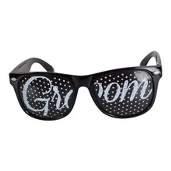 Black Groom Pinhole Glasses With Black Groom Text GB1000