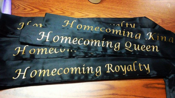 Homecoming Sash, Homecoming Court Sashes, For Homecoming Events  Satin Quality  60" (Fonts in Picture Gallery)