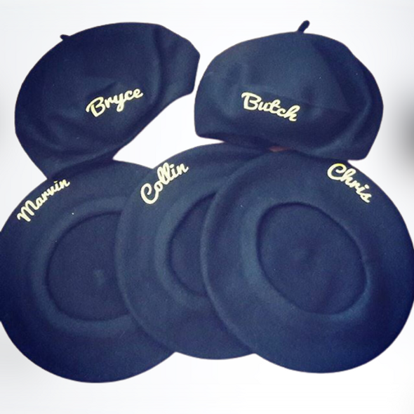 Personalized Beret, Customized / Monogrammed Beret, 100% Wool, 15031