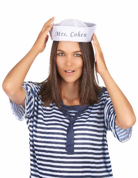 Customized Sailor Hats | Nautical Party Ideas | 100% Cotton With Your Custom Message Adult Size 22.5" Standard