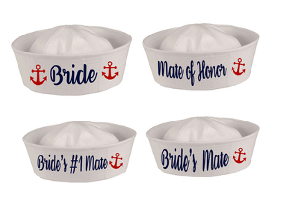 Sailor Hats Customized, 100% Cotton with Personalized Text |  Adult Size 22.5" Standard 15072