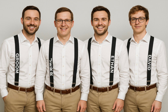 Personalized Suspenders, Groom Suspenders | Adult & Kids Sizes 15032 (Fonts in Picture Gallery)