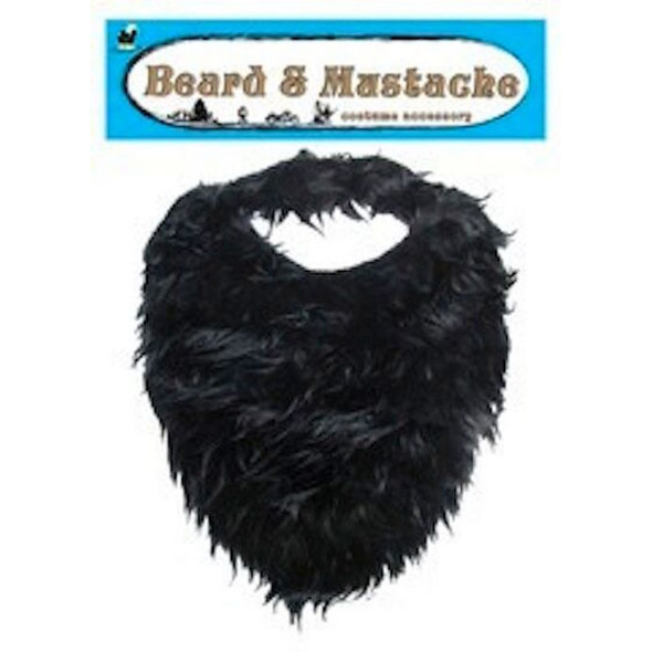 12 PACK Fake Beard And Mustache Black Deluxe Bulk 1622D