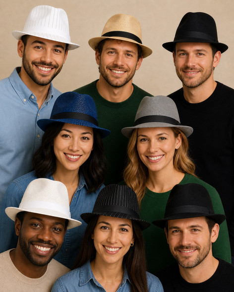 Fedora Hats -Many Different Styles- Sold by 12 PACK | 1300P