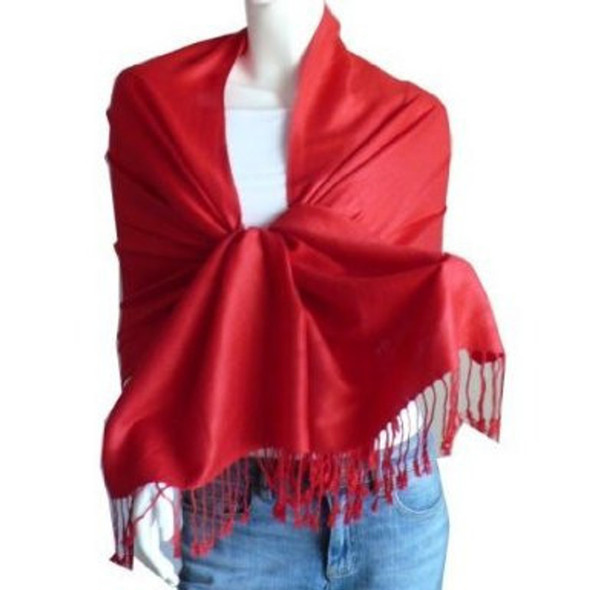 Red Pashmina Shawl Scarf 12 PACK 100% Fine Wool Mix 28" x 78" 2042D