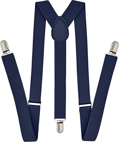 Navy Blue Suspenders Bulk Wholesale Clip On Elastic 1200ND