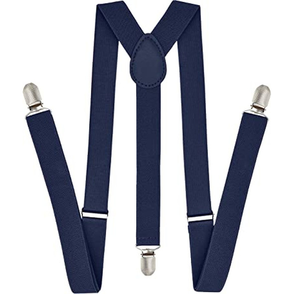 Navy Blue Suspenders Bulk Wholesale Clip On Elastic 1200ND