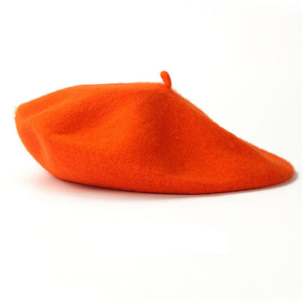 Orange Beret 100% Wool 22.5" Standard Adult Size 1372O