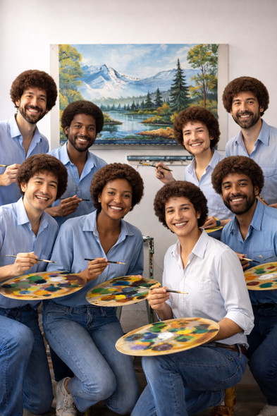 Bob Ross Wig | Bob Ross Costume | Bob Ross Painting Costume | 12 PACK