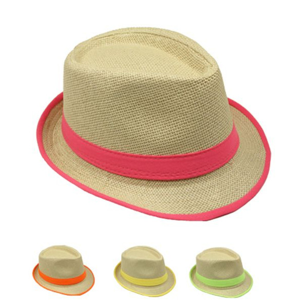 12 PACK Bright Colorful Band Tan Fedoras Pick Color 1328DZC Adult Size