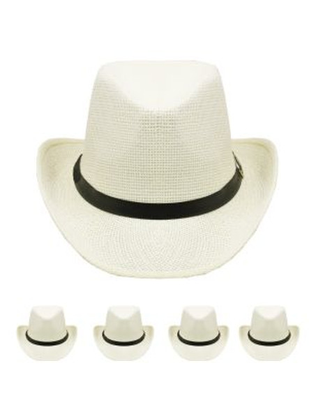 White Cowboy Hats Bulk |  Adult 12 PACK 1480WH UNISEX
