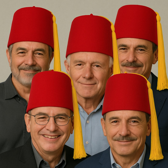 Custom Fez Hats | Shriner Fez | Adult Red w/ Yellow Tassel C109