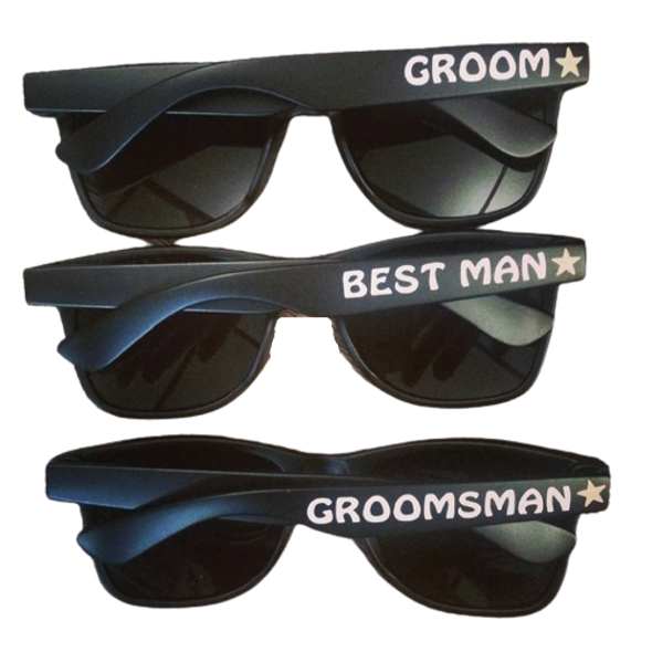 Stag Party | Stag Night | Mens Customized Sunglasses (Fonts in Picture Gallery)