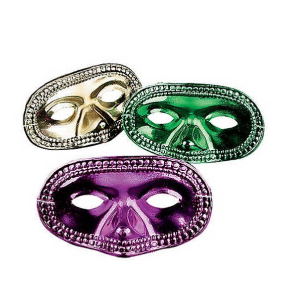 Plastic Mardi Gras Masks Bulk | 24 PACK Plastic Mardi Gras Masks Bulk | 24 PACK