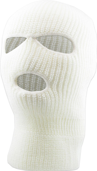 Three Hole Knit Ski Mask   - WHITE 3061W 12 PACK